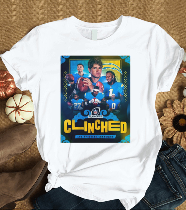 T-Shirt: Los Angeles Chargers Clinched NFL Playoffs T-Shirt Los Angeles Chargers Clinched NFL Playoffs T-Shirt