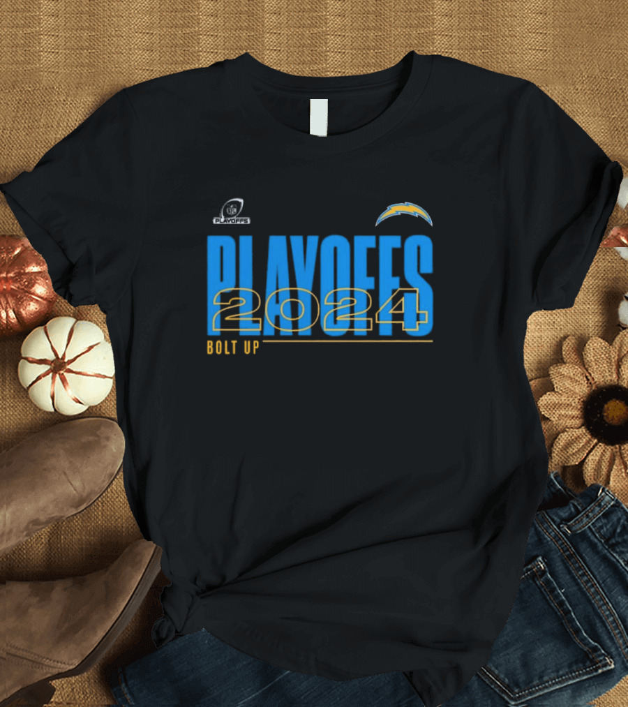 Los Angeles Chargers 2024 Playoffs Bolt Up NFL Vs New England Patriots T-Shirt