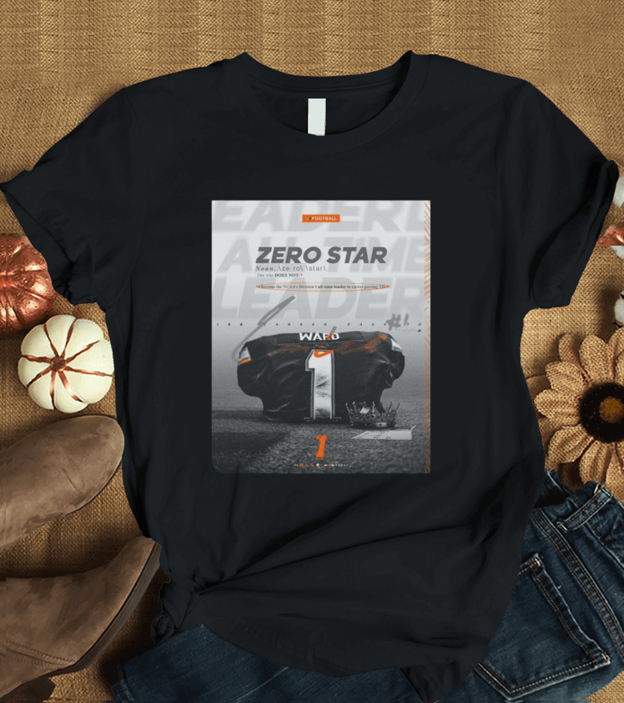 Miami Hurricanes Cam Ward Zero Star NCAA Division I All-time Leader Career Passing T-Shirt