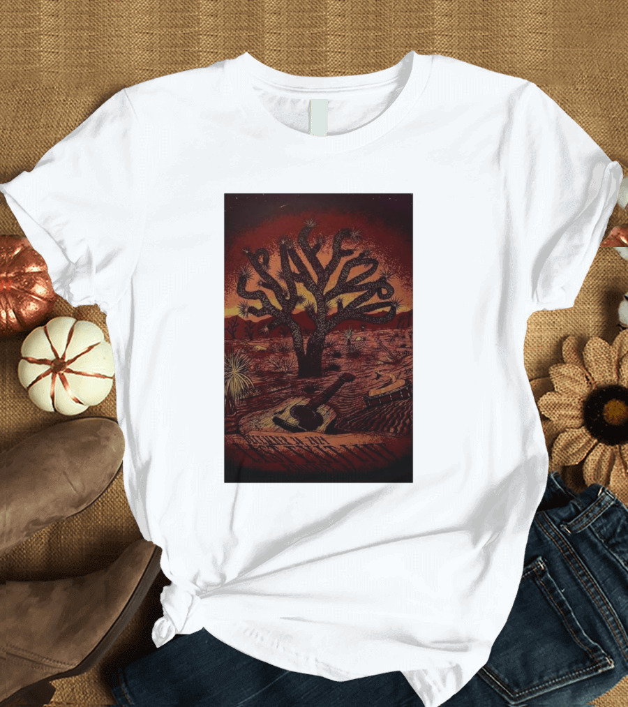 Pafford Space Tree Guitar Desert Scene Dec 30 2024 Phoenix AZ T-Shirt