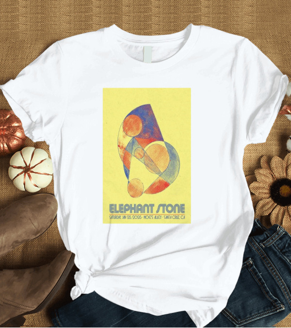 T-Shirt: Elephant Stone Saturday January 25 2025 Moe's Alley Santa Cruz CA T-Shirt Elephant Stone Saturday January 25 2025 Moe's Alley Santa Cruz CA T-Shirt