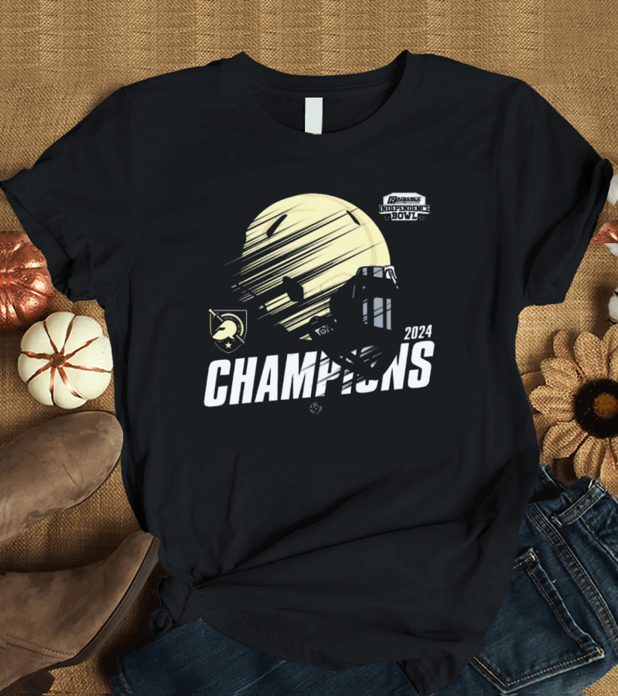 Army Black Knights 2024 Radiance Independence Bowl Champions Football Helmet T-Shirt