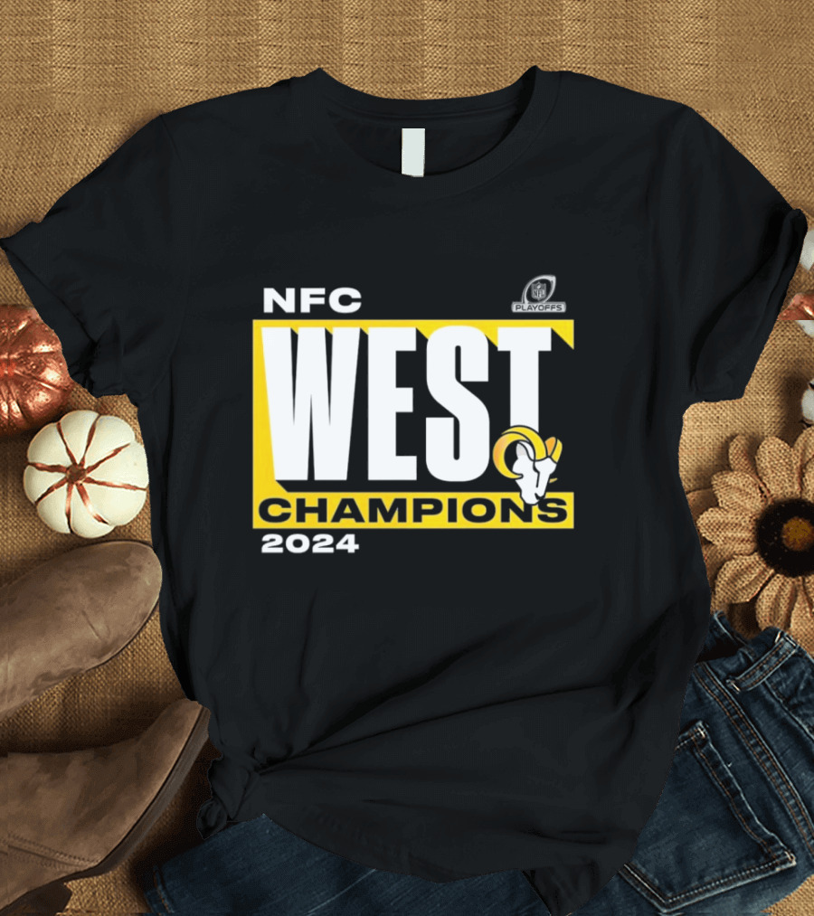 Los Angeles Rams 2024 NFC West Champions NFL Playoffs Victory T-Shirt