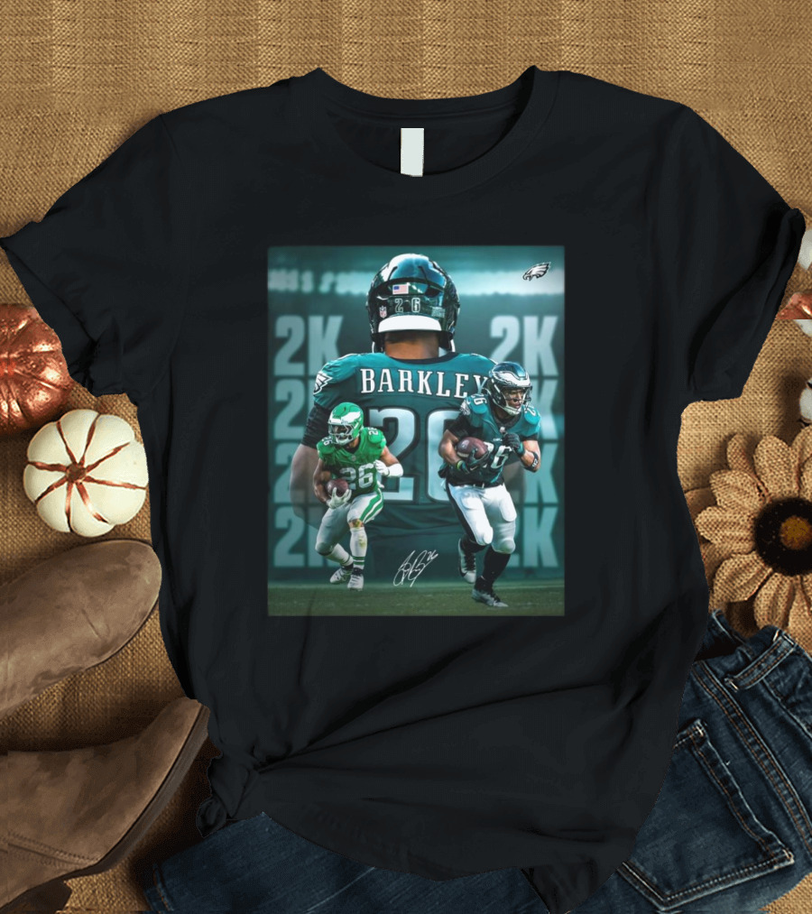 Philadelphia Eagles Barkley 26 2K Signature NFL Football T-Shirt