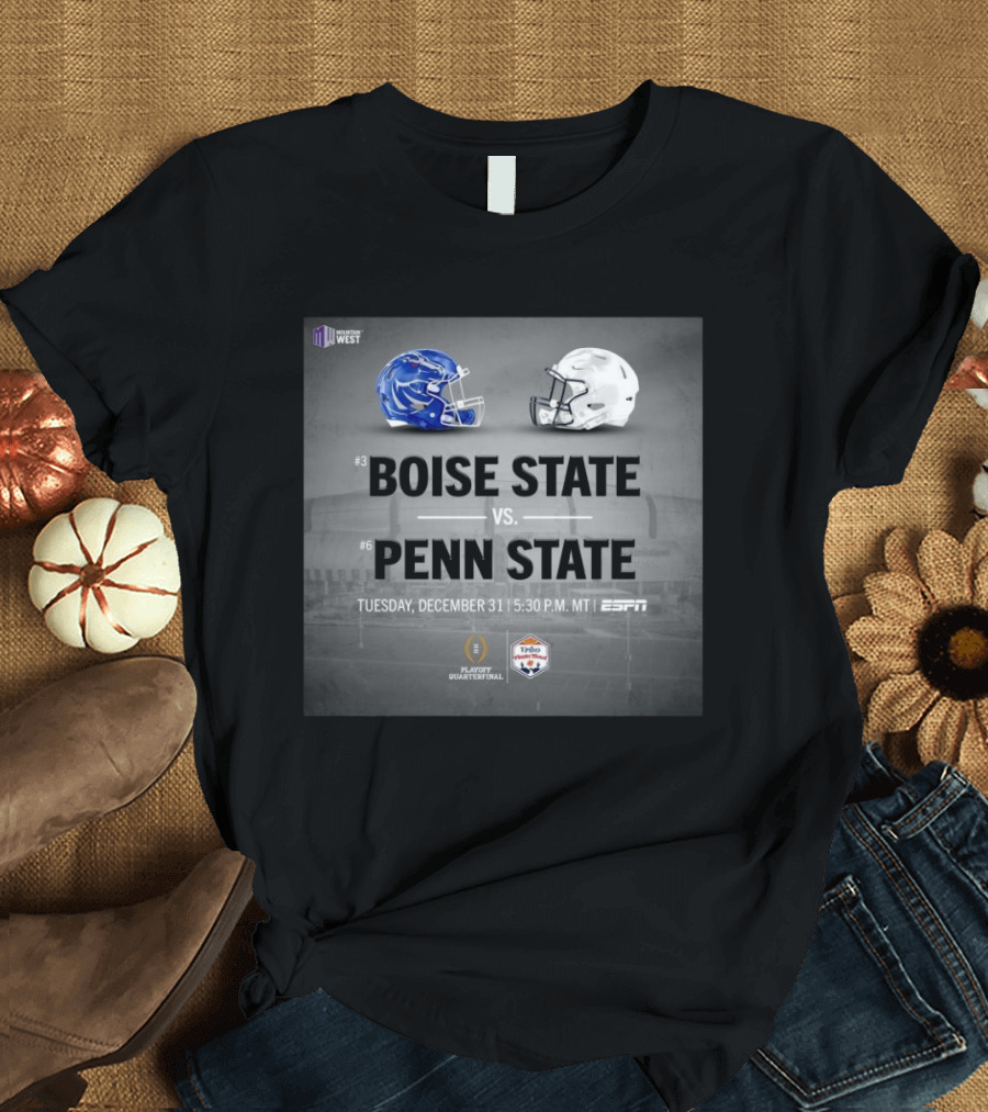 Boise State Broncos vs Penn State Nittany Lions CFP Playoff Fiesta Bowl December 31 ESPN T-Shirt