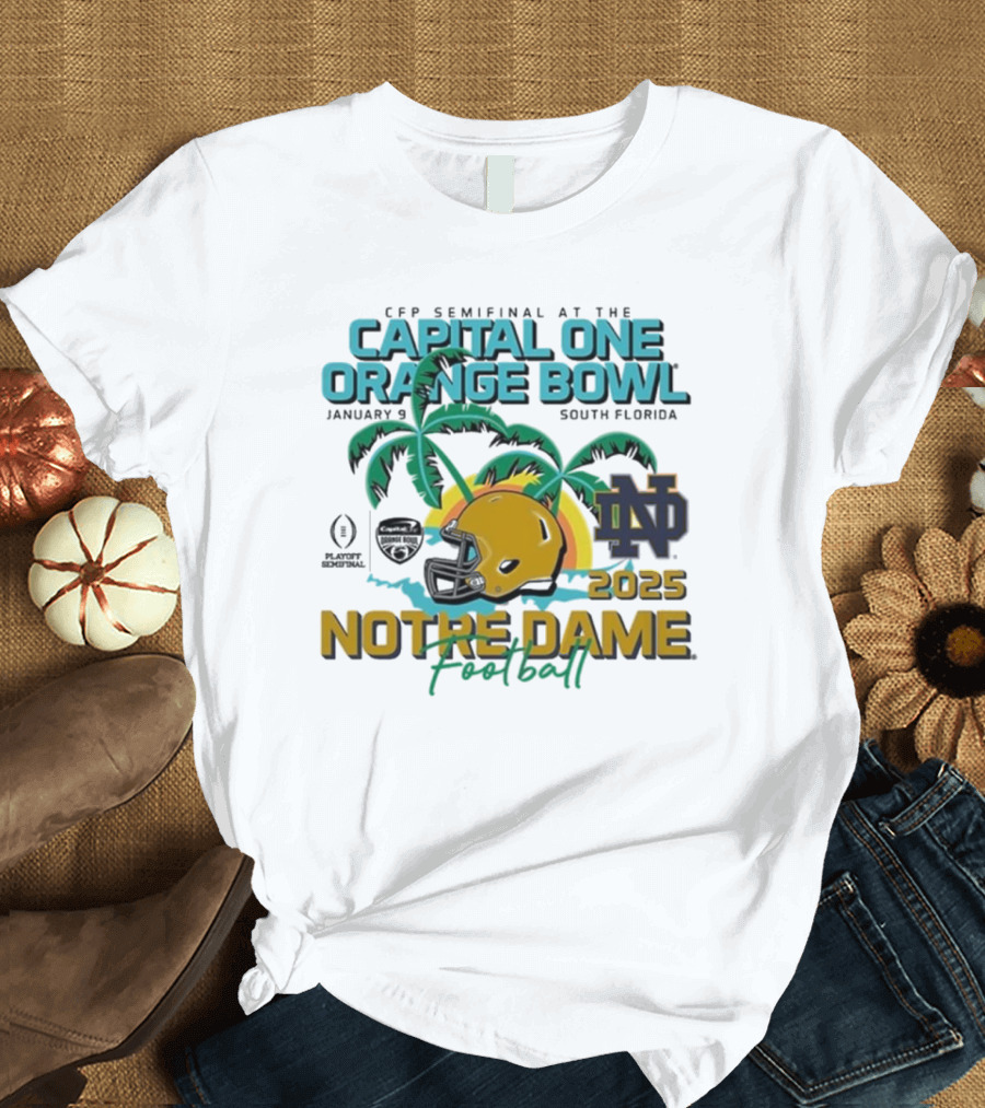 Notre Dame Football 2025 CFP Semifinal Capital One Orange Bowl January 9 South Florida T-Shirt