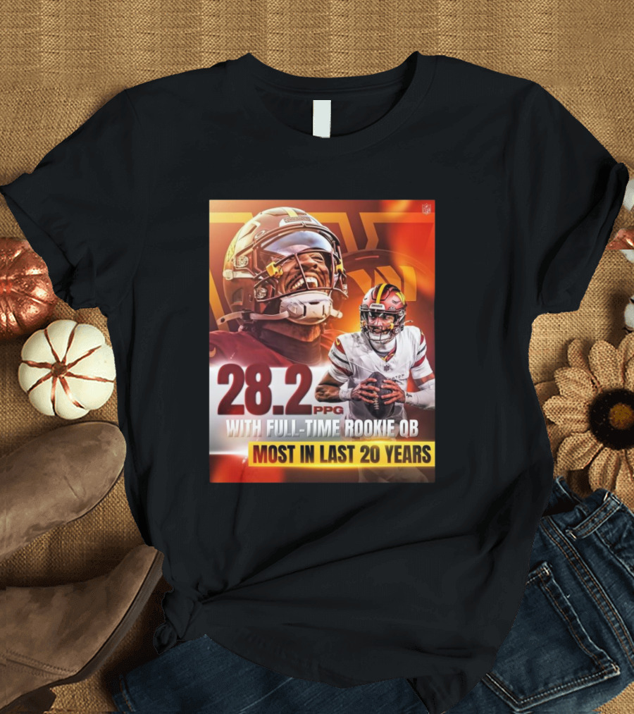 Washington Commanders NFL 28.2 PPG With Full-Time Rookie QB Most In Last 20 Years T-Shirt