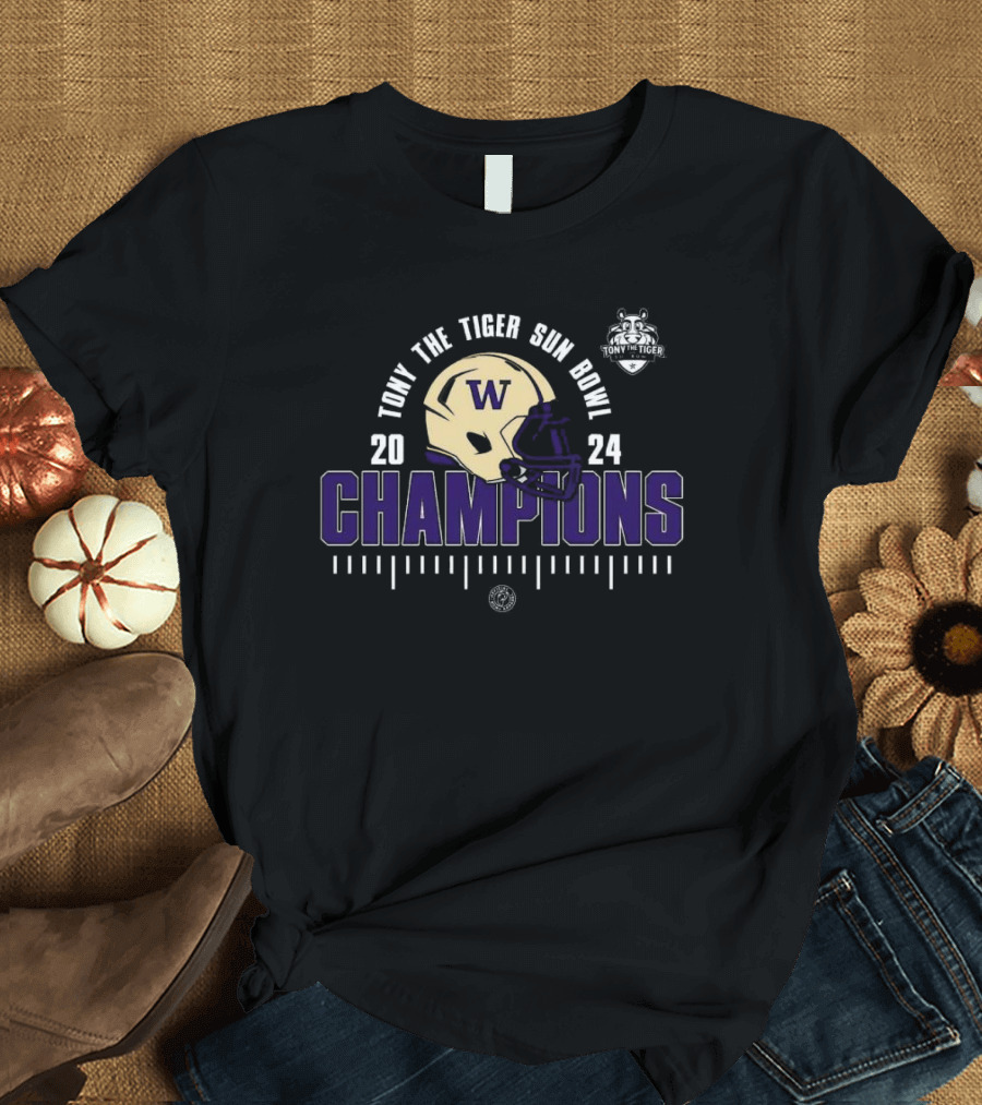 Washington Huskies 2024 Tony The Tiger Sun Bowl Champions T-Shirt