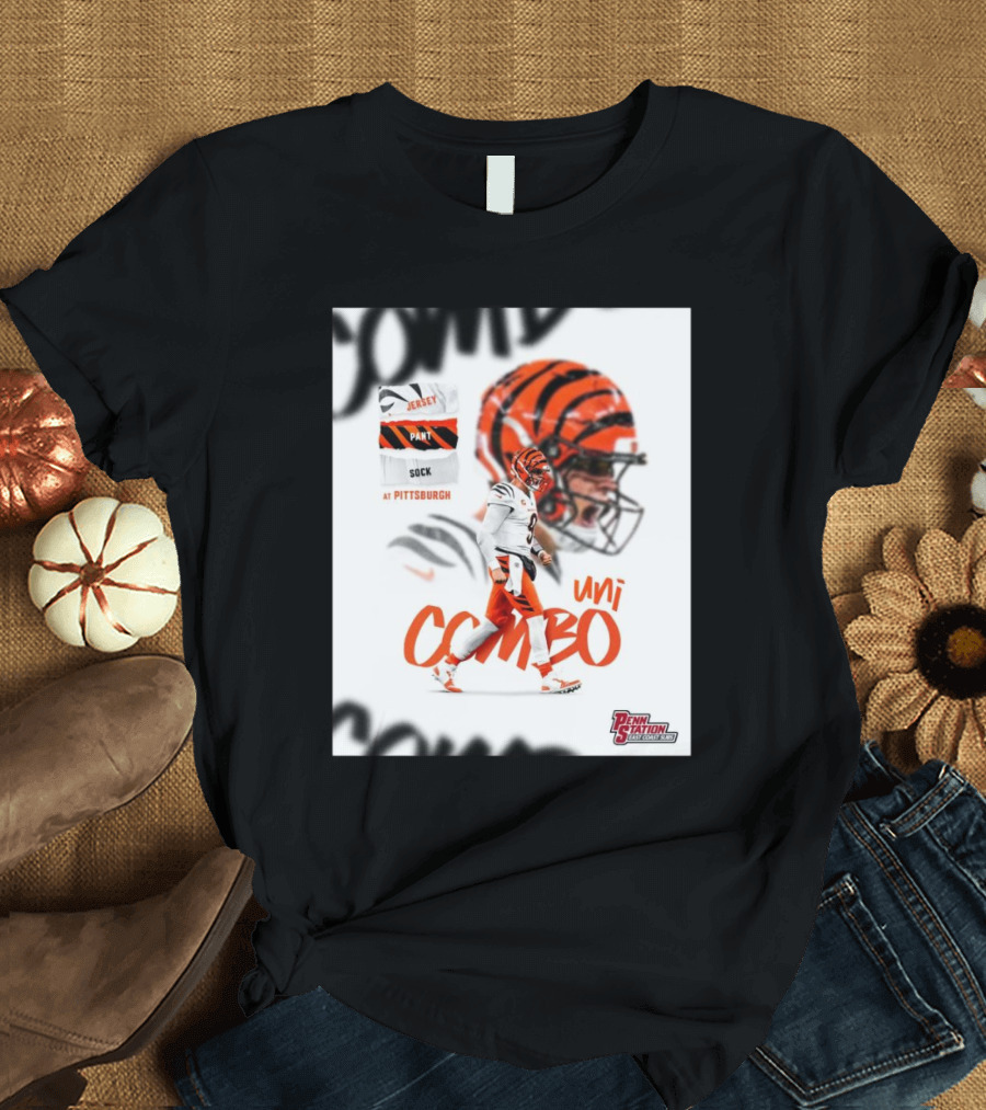 Ersatz Pant Sock Cincinnati Bengals Uni Combo at Pittsburgh Steelers Penn Station East Coast Subs T-Shirt