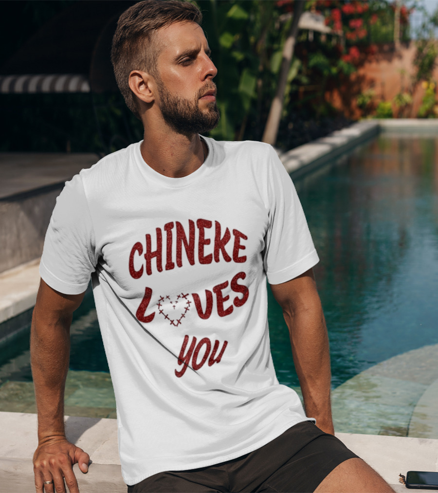 Chineke Loves You Heart Design Christmas T-Shirt