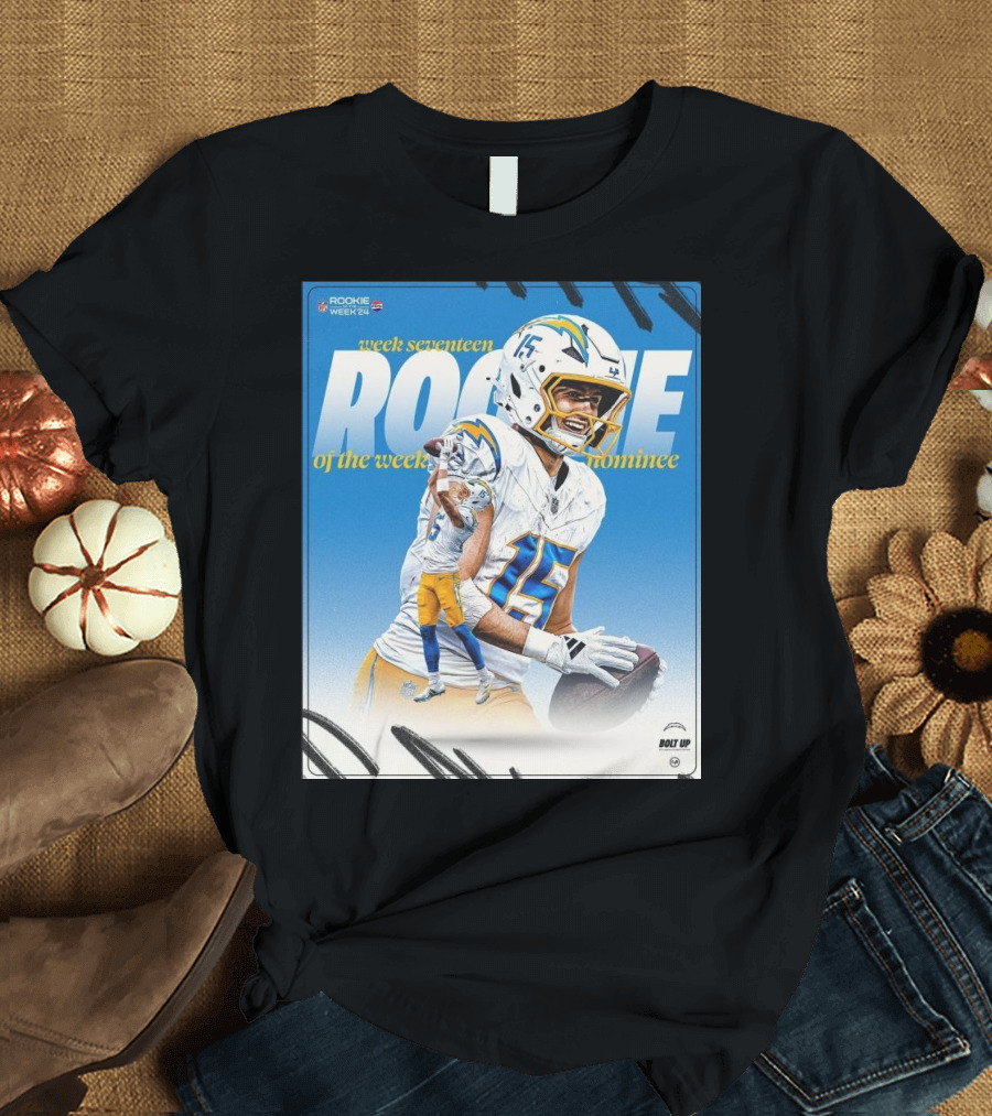 Ladd McConkey Los Angeles Chargers Week Seventeen Rookie Of The Week Nominee Bolt Up T-Shirt