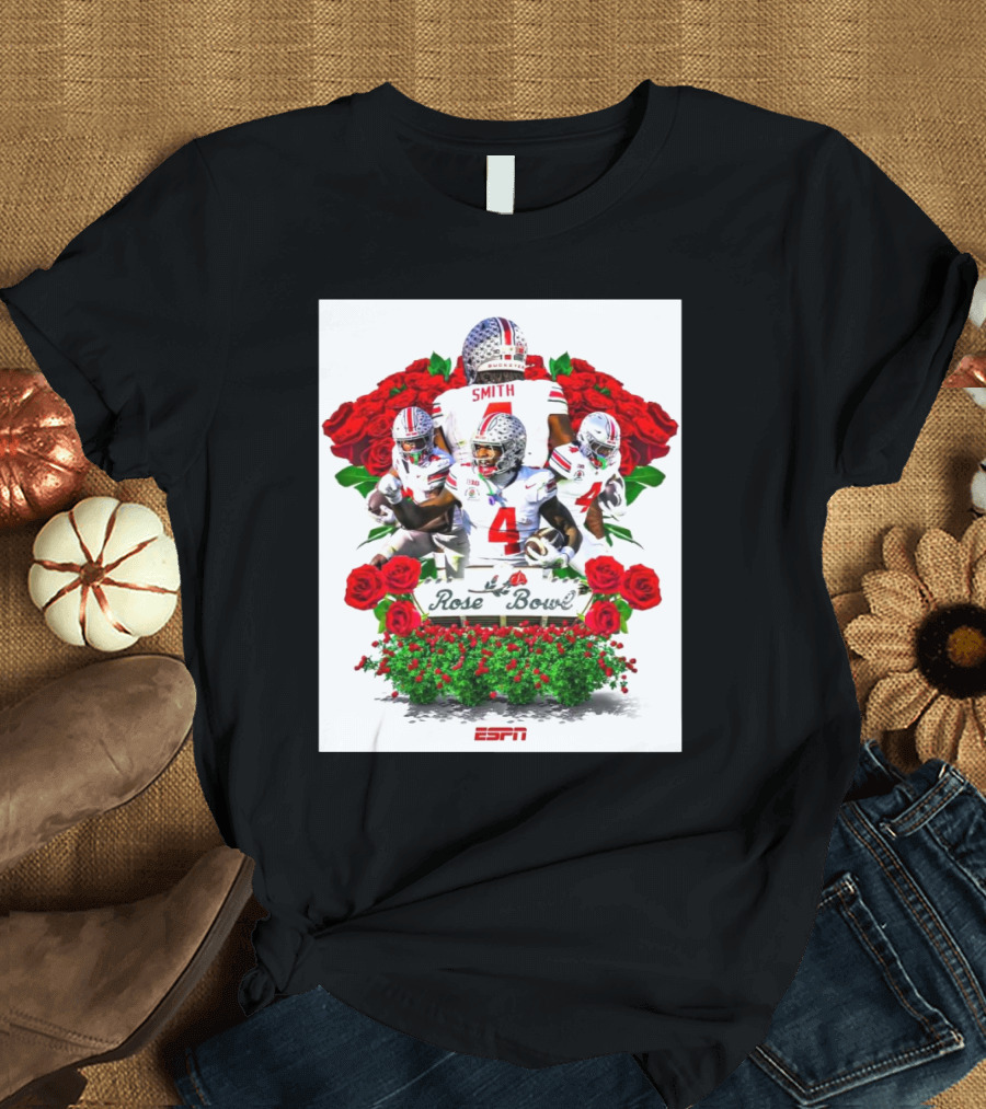 Ohio State Buckeyes Jeremiah Smith Rose Bowl 2025 Showcase ESPN T-Shirt