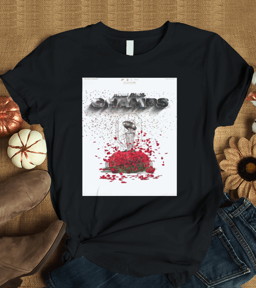 Ohio State Buckeyes Rose Bowl Champs Trophy Win Over Oregon Ducks 2025 T-Shirt