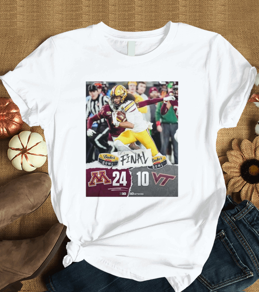 Final Minnesota 24 Virginia Tech 10 Duke's Mayo Bowl Win T-Shirt
