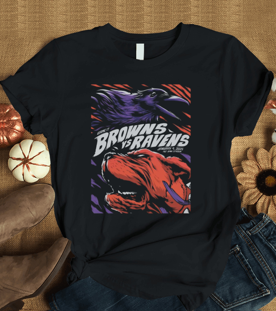 Game 17 Browns Vs Ravens January 4 2025 M&T Bank Stadium T-Shirt