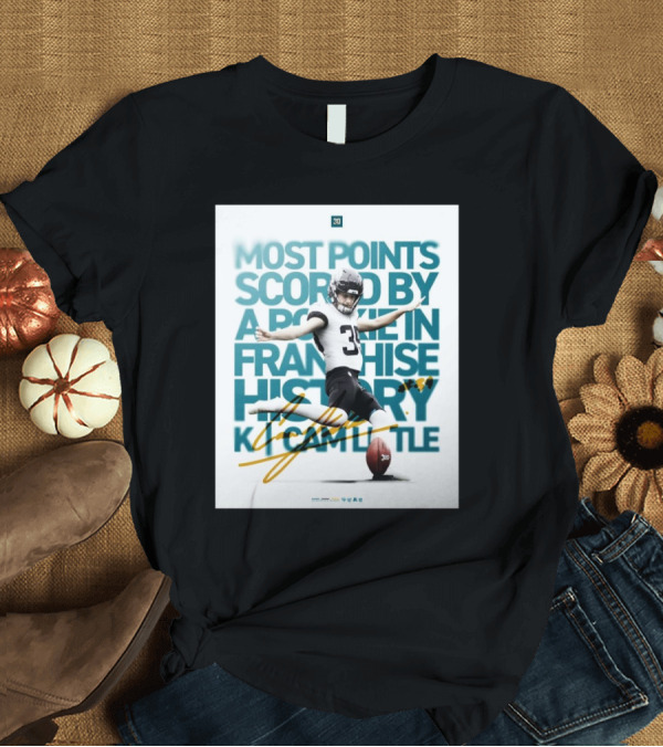 T-Shirt: Jacksonville Jaguars Cameron Little Most Points Scored By A Rookie In Franchise History T-Shirt Jacksonville Jaguars Cameron Little Most Points Scored By A Rookie In Franchise History T-Shirt