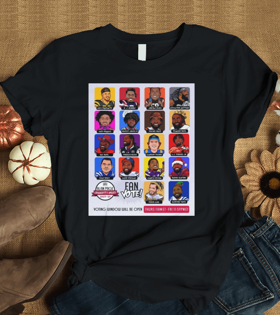 Alan Page Community Award 2024-25 Fan Vote Alex Highsmith K.J. Osborn Jordan Hicks Alexander Mattison T-Shirt