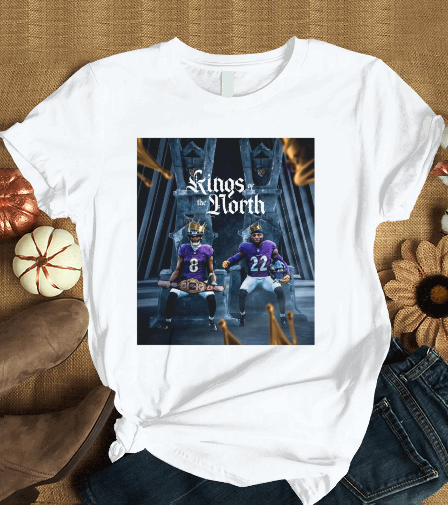 Kings of the North Baltimore Ravens Lamar Jackson Derrick Henry Moving On T-Shirt
