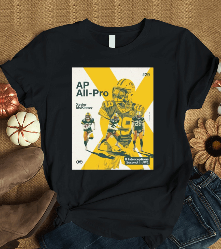 AP All-Pro Xavier McKinney #29 8 Interceptions Second in NFL Go Pack Go T-Shirt