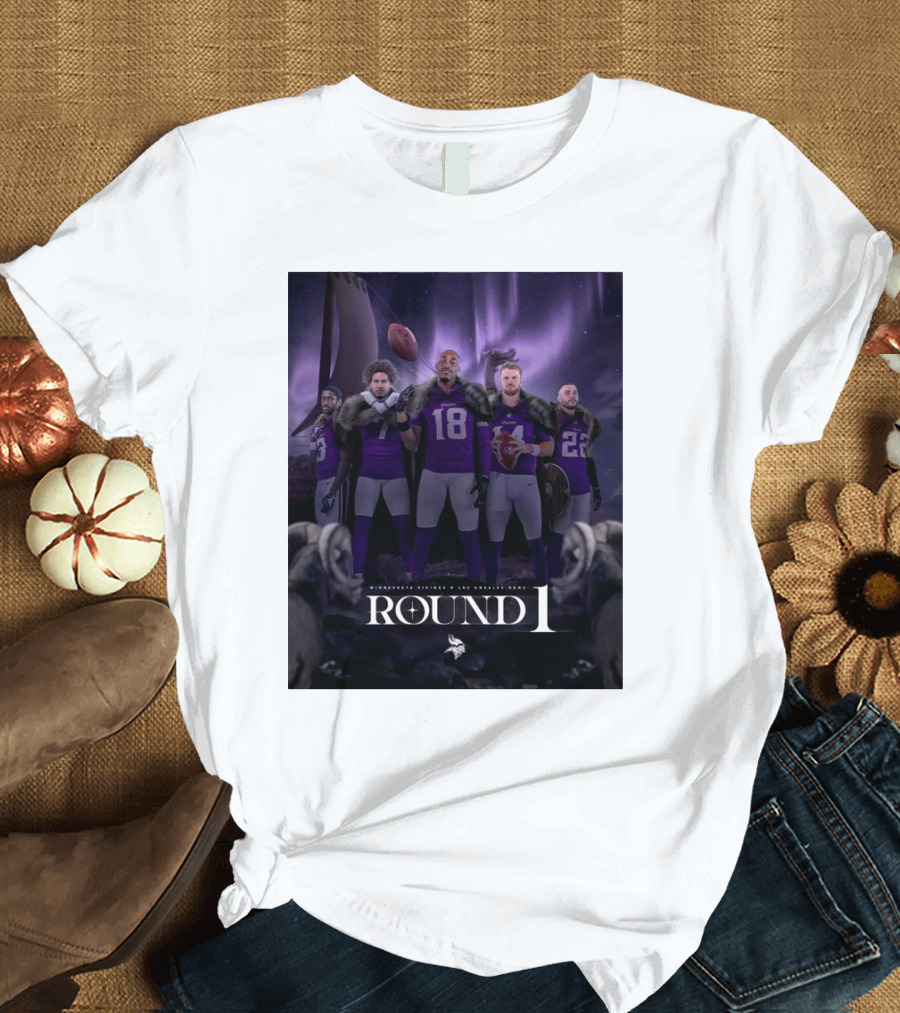 Minnesota Vikings Round One NFL Wild Card Matchup Against Los Angeles Rams T-Shirt