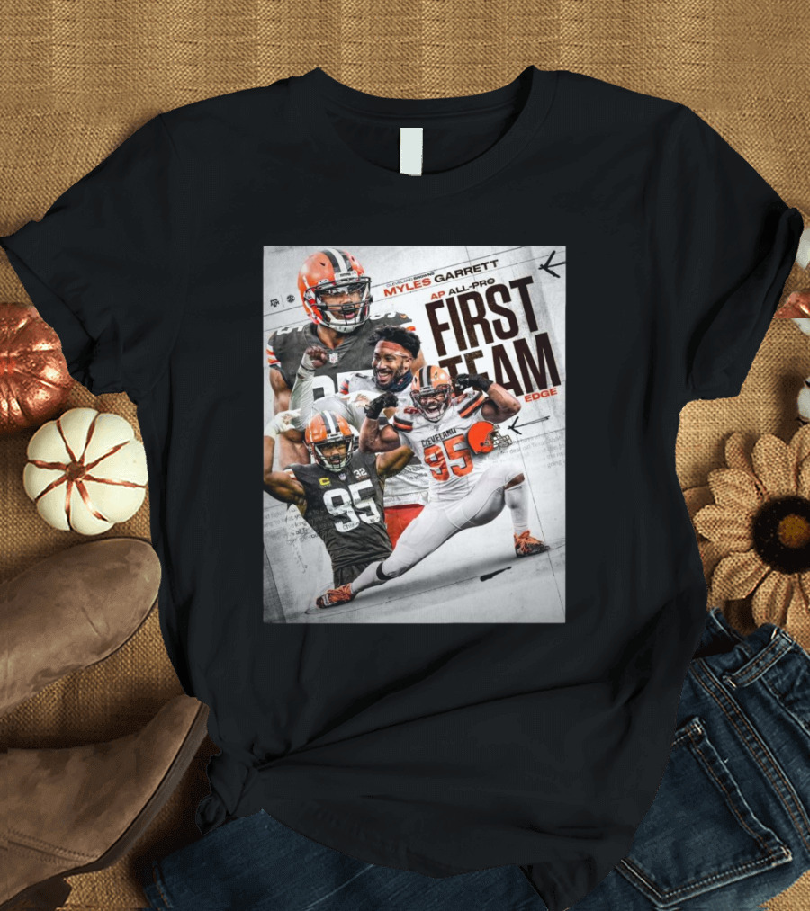 Texas A&M Aggies Football Myles Garrett AP All-Pro First Team EDGE Cleveland Browns Football Player T-Shirt