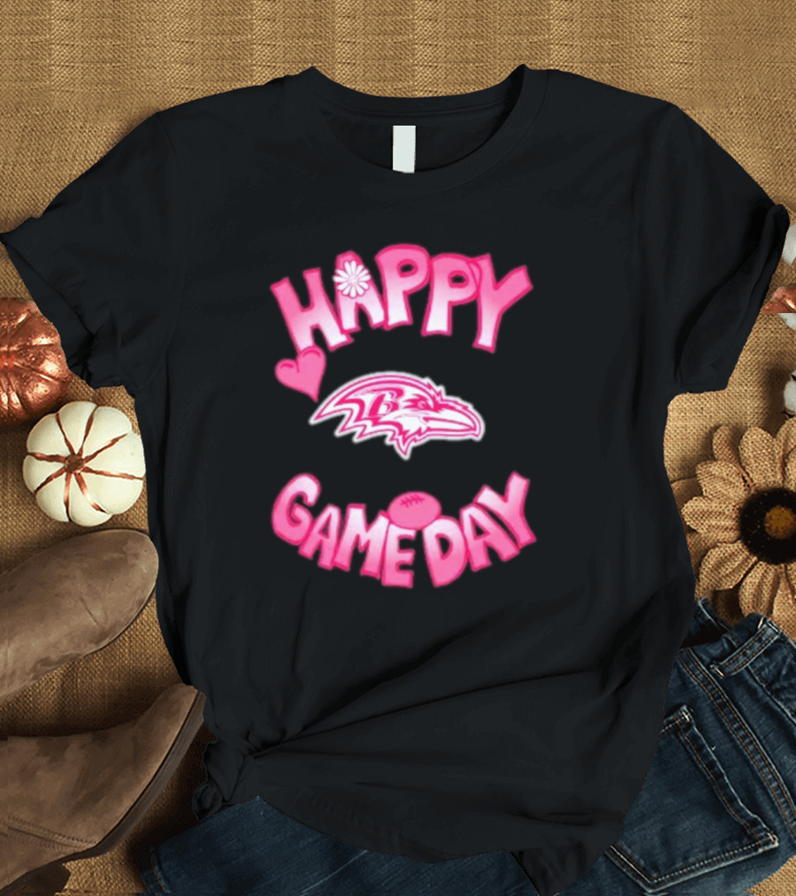 Happy Gameday Baltimore Ravens Valentine's 2025 T-Shirt