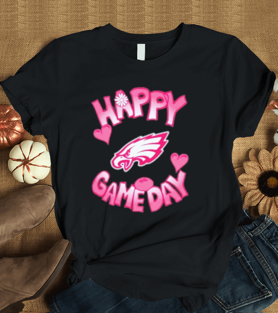 Valentine’s Day Philadelphia Eagles Happy Gameday Love Hearts 2025 T-Shirt
