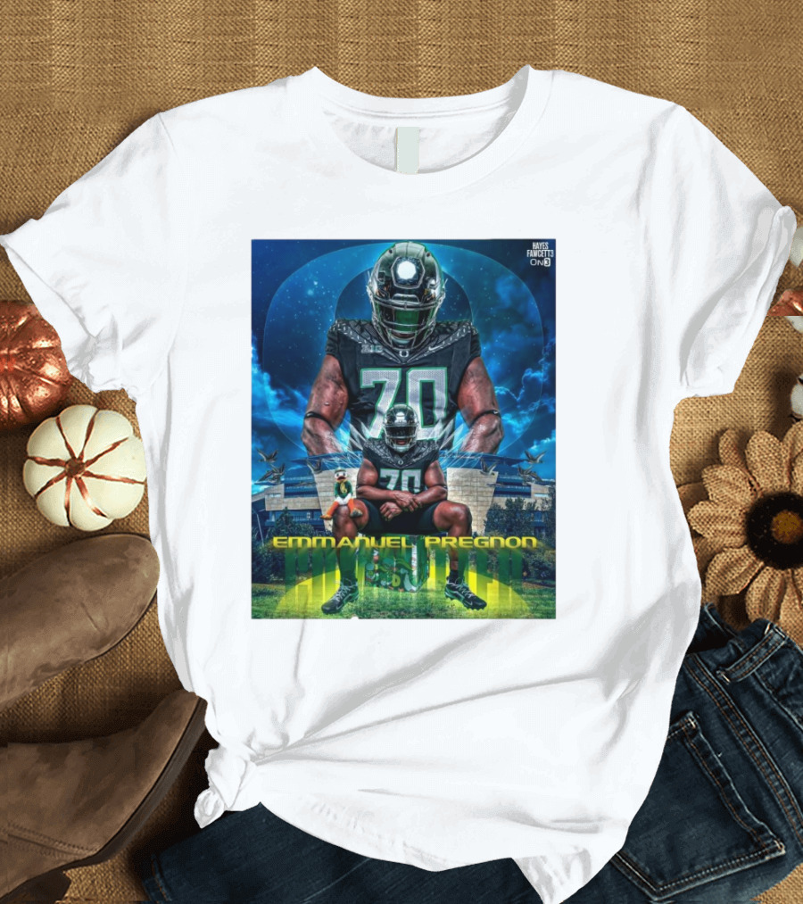 USC Star Transfer Emmanuel Pregnon Commits to Oregon Ducks Football Hayes Fawcett T-Shirt