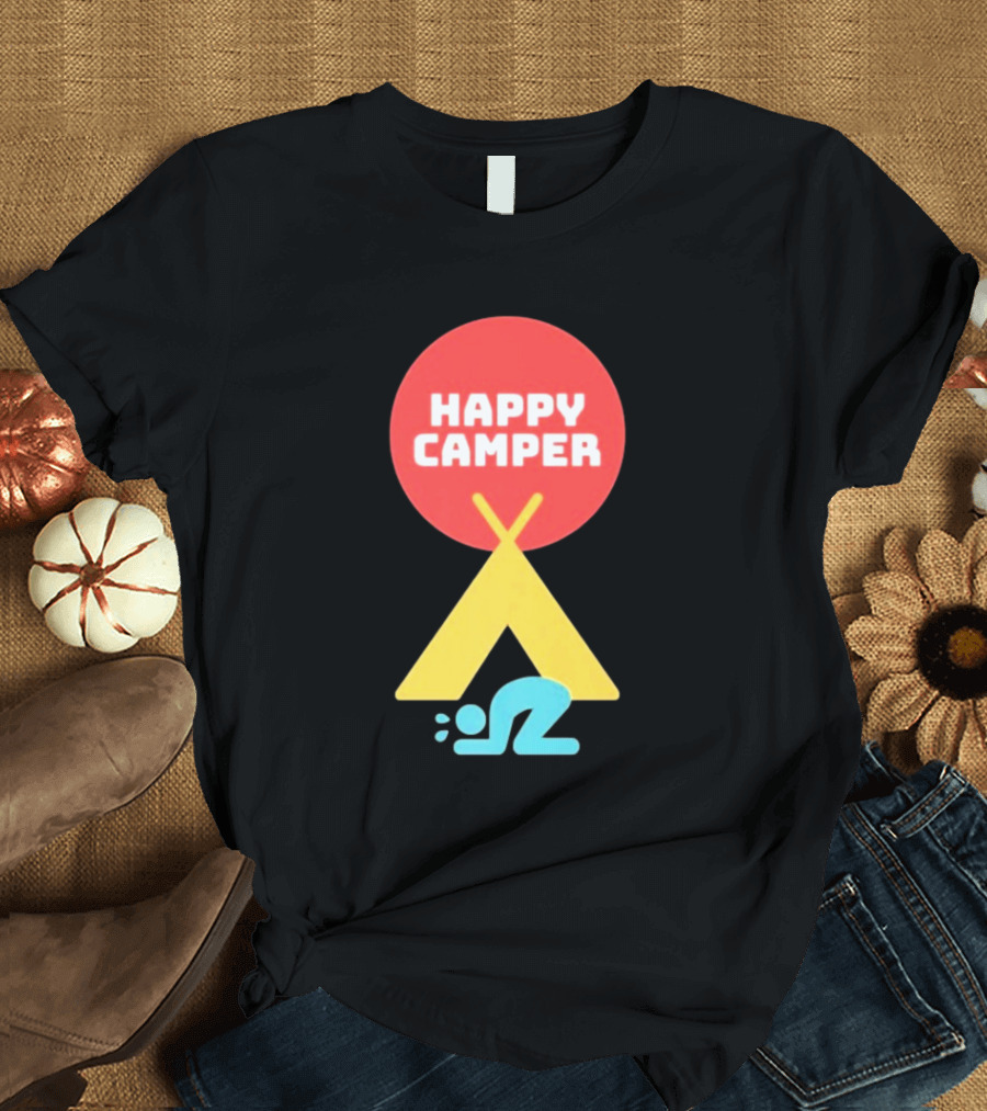 Jim Gaffigan Happy Camper Tent Emoji T-Shirt