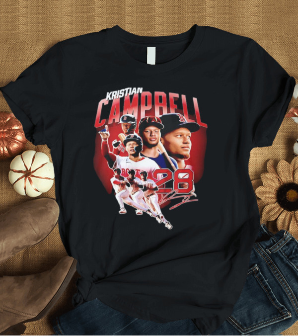 T-Shirt: Kristian Campbell Baseball Red Sox Number 28 T-Shirt Kristian Campbell Baseball Red Sox Number 28 T-Shirt