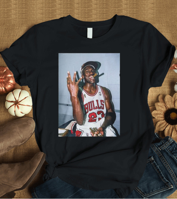 T-Shirt: Chicago Bulls 23 Jersey Michael Jordan Cigar Celebration T-Shirt Chicago Bulls 23 Jersey Michael Jordan Cigar Celebration T-Shirt