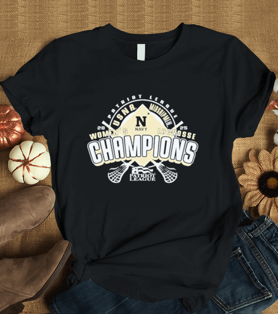 Navy Midshipmen Patriot League Women's Lacrosse 2025 Champions T-Shirt