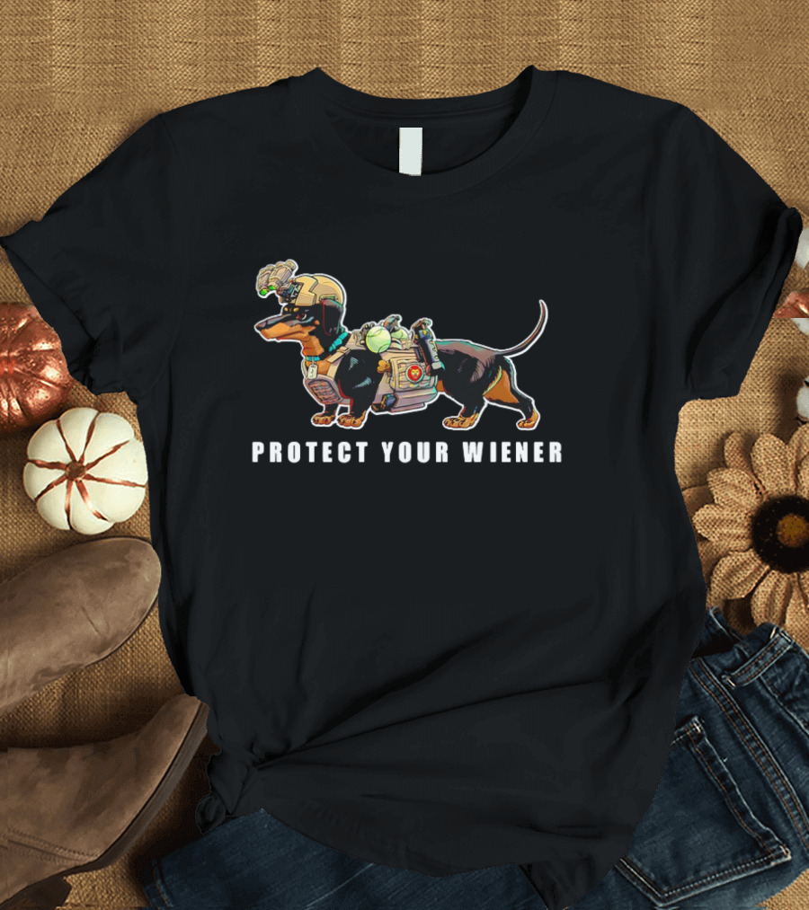 Protect Your Wiener Dachshund Soldier Helmet Tactical Gear T-Shirt