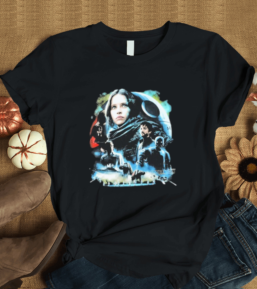 Rogue One A Star Wars Story Geeks Rule 15 Jyn Erso Cassian K-2SO Darth Vader Silkscreen T-Shirt
