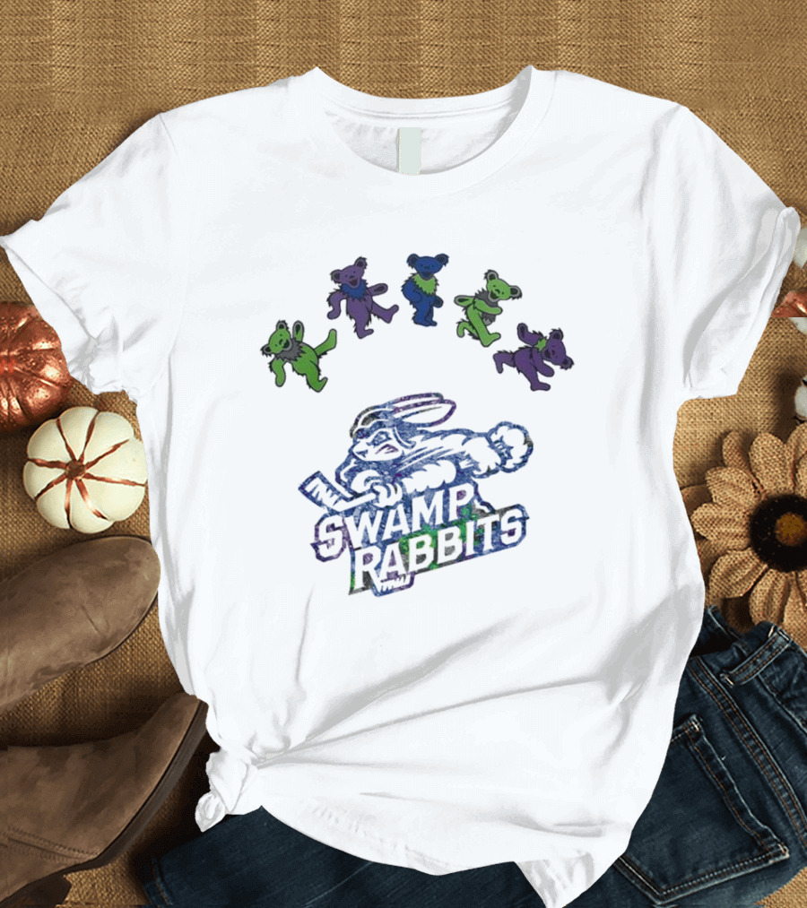 Greenville Swamp Rabbits Grateful Dead Night 2025 Dancing Bears Hockey Event T-Shirt