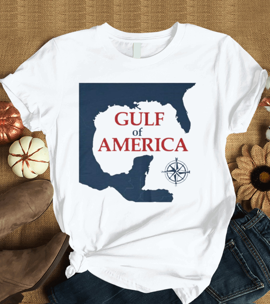 Gulf Of America Trump Map Compass Graphic T-Shirt