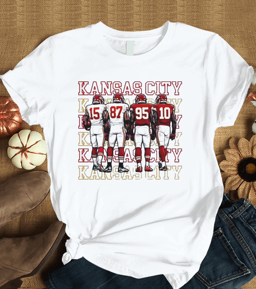 Kansas City Mahomes Kelce Chris Jones Isiah Pacheco 15 87 95 10 T-Shirt