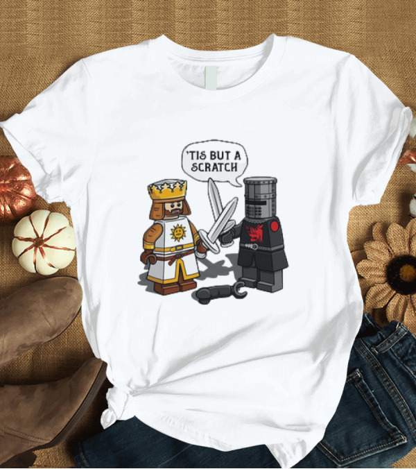 T-Shirt: King Arthur and the Black Knight Monty Python and the Holy Grail X LEGO minifigs King vs Knight T-Shirt King Arthur and the Black Knight Monty Python and the Holy Grail X LEGO minifigs King vs Knight T-Shirt