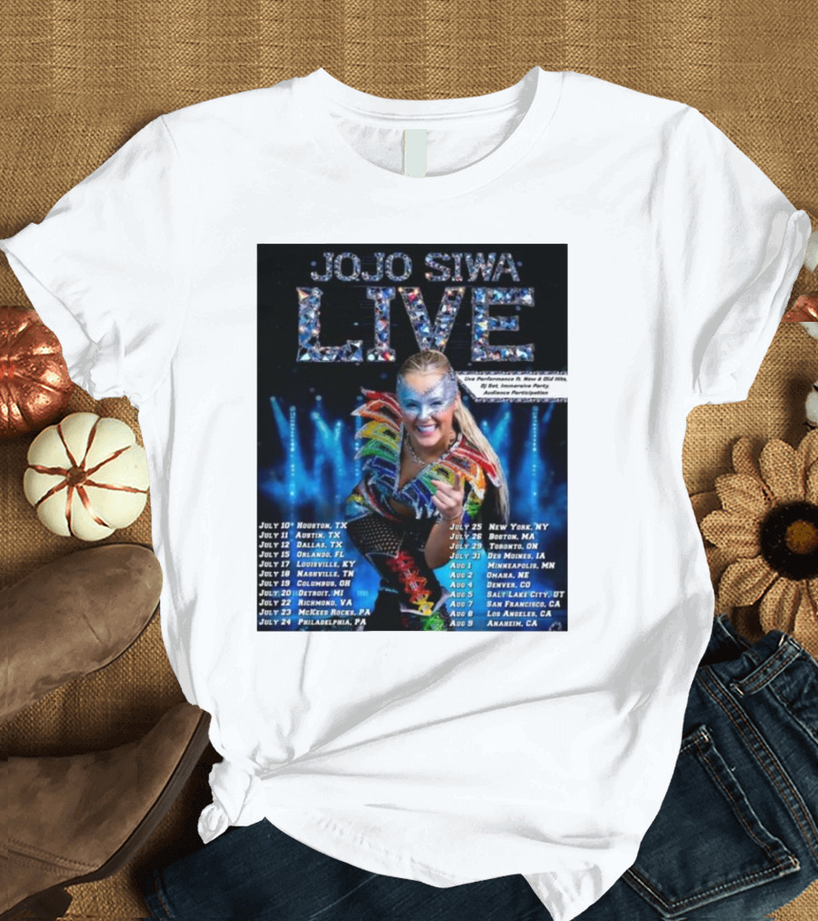 JoJo Siwa Live Tour 2025 Dates and Cities List Featuring Sparkling Costume and Interactive Experience T-Shirt