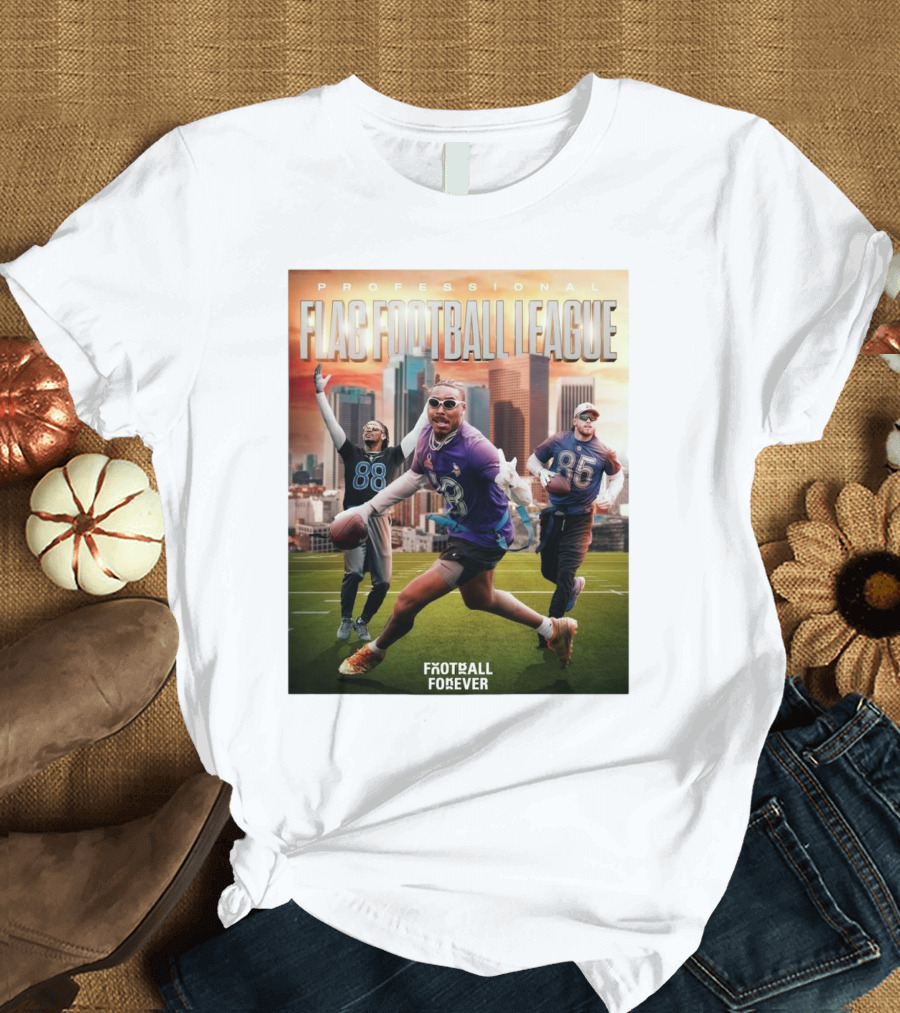 Professional Flag Football League NFL Football Forever Featuring Number 18, 88, and 85 T-Shirt