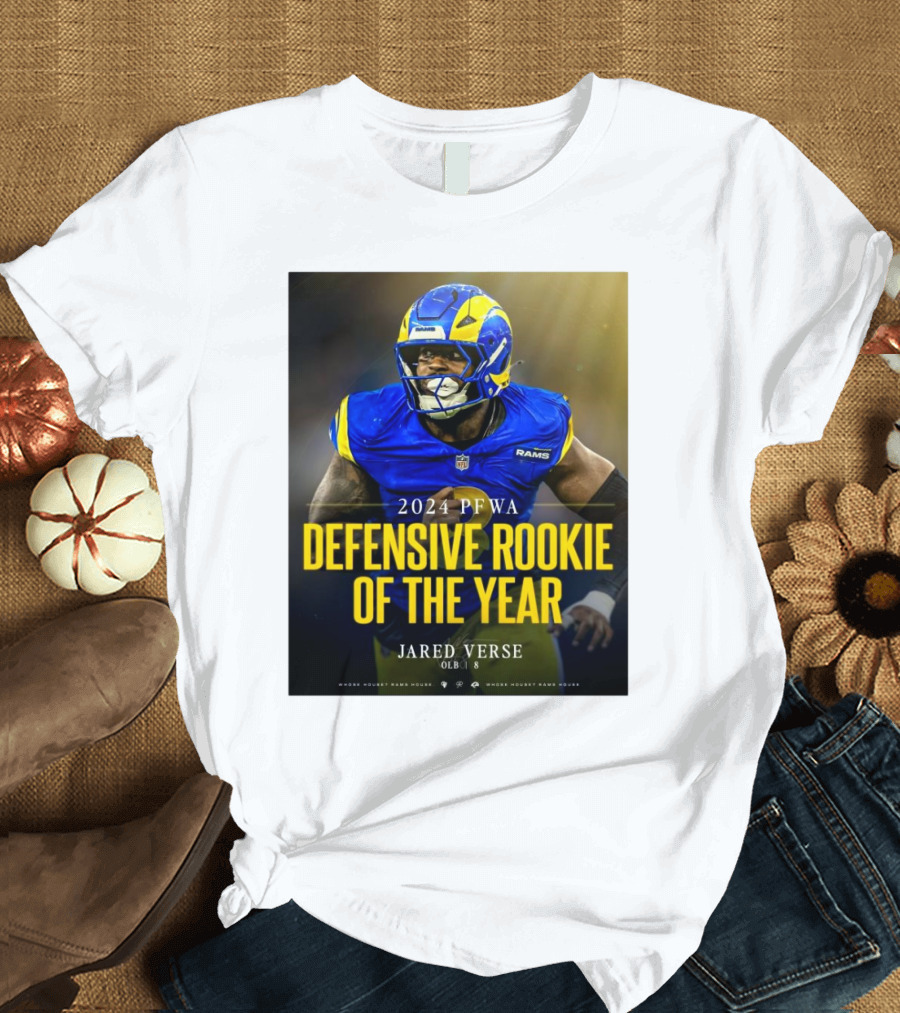 Los Angeles Rams Jared Verse 2024 PFWA Defensive Rookie Of The Year T-Shirt