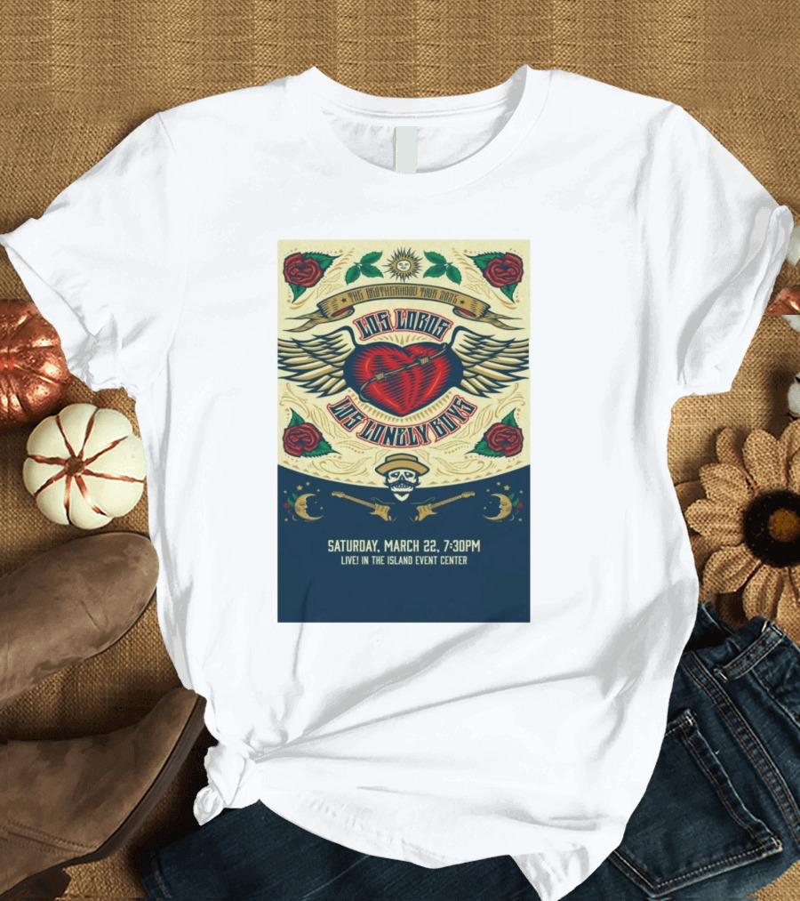 Los Lobos Los Lonely Boys The Brotherhood Tour 2025 Saturday March 22 Island Event Center T-Shirt