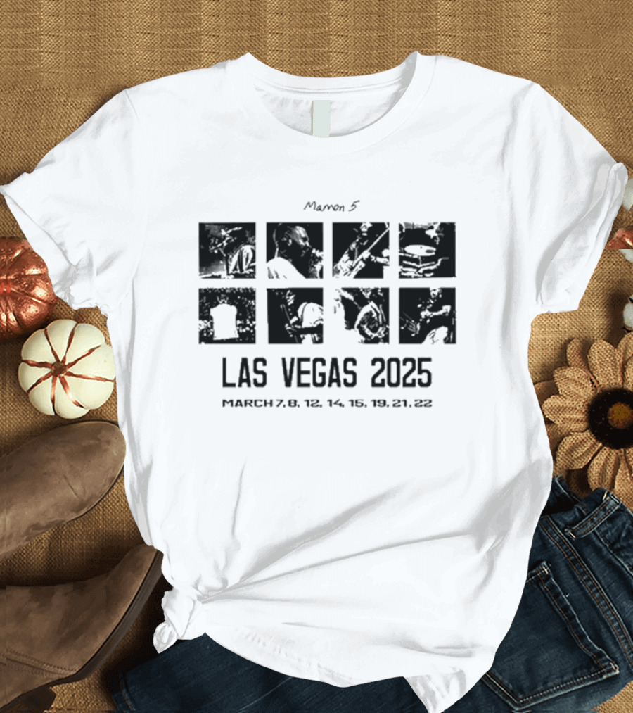 Maroon 5 Las Vegas Tour Dates March 7-22 2025 T-Shirt