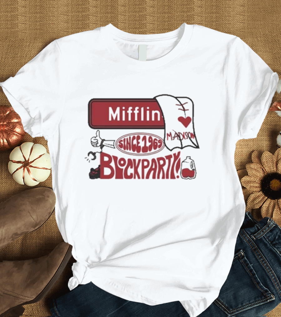 Mifflin Block Party Madison Since 1969 Heart Thumbs Up T-Shirt