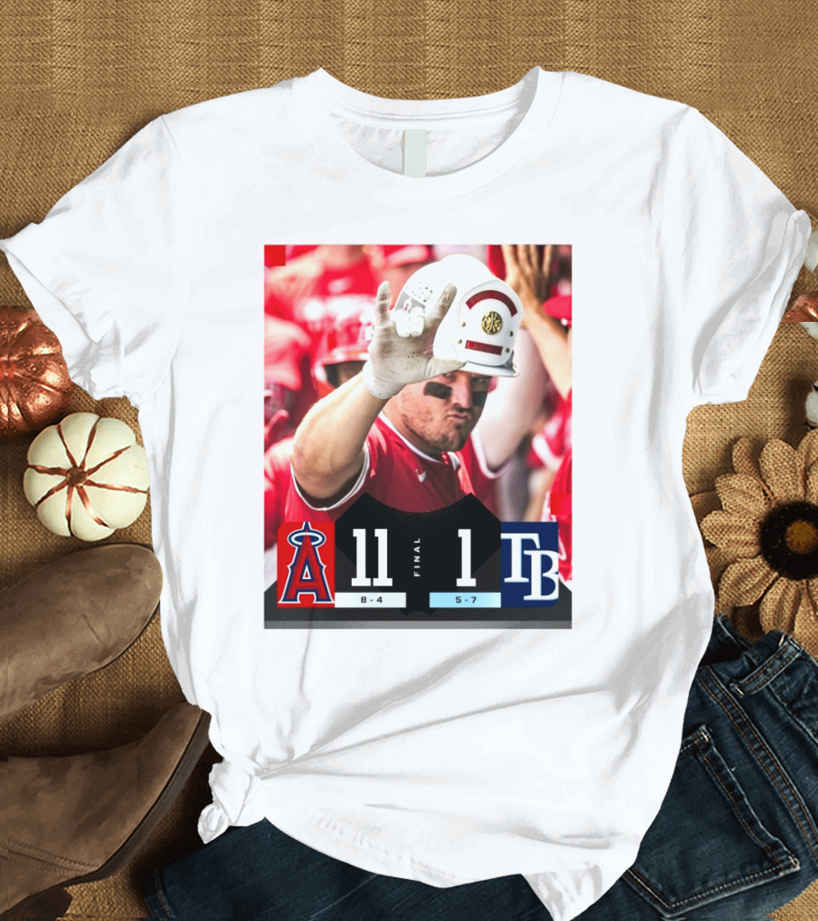 Los Angeles Angels 11-1 Victory Over Tampa Bay Rays Mike Trout Highlights T-Shirt