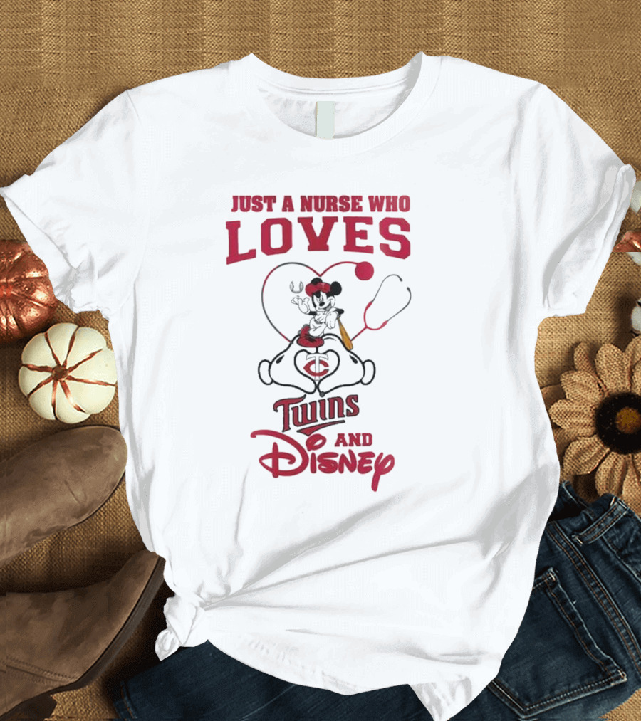 Just A Nurse Who Loves Minnesota Twins Disney Mickey Mouse T-Shirt