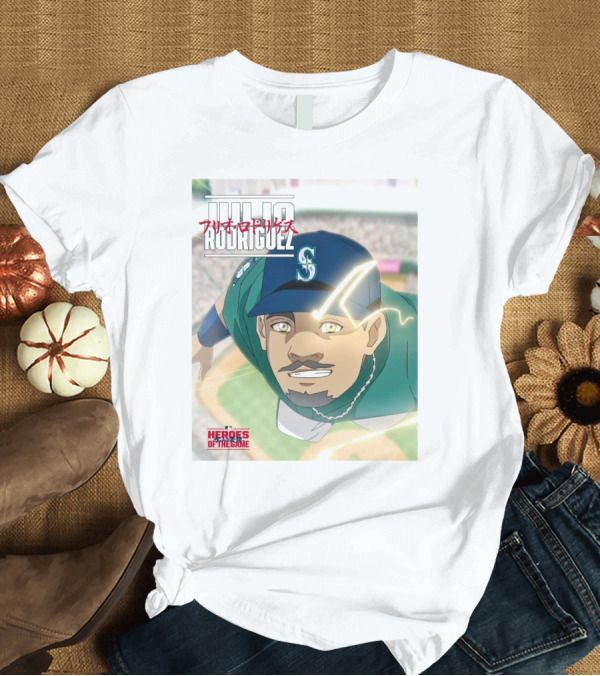 T-Shirt: Seattle Mariners Julio Rodriguez Anime Heroes Of The Game MLB J-Rod T-Shirt Seattle Mariners Julio Rodriguez Anime Heroes Of The Game MLB J-Rod T-Shirt