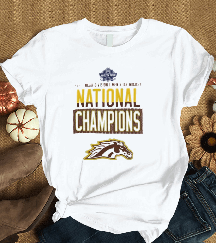 NCAA Division I Men’s Ice Hockey National Champions Western Michigan Broncos 2025 T-Shirt