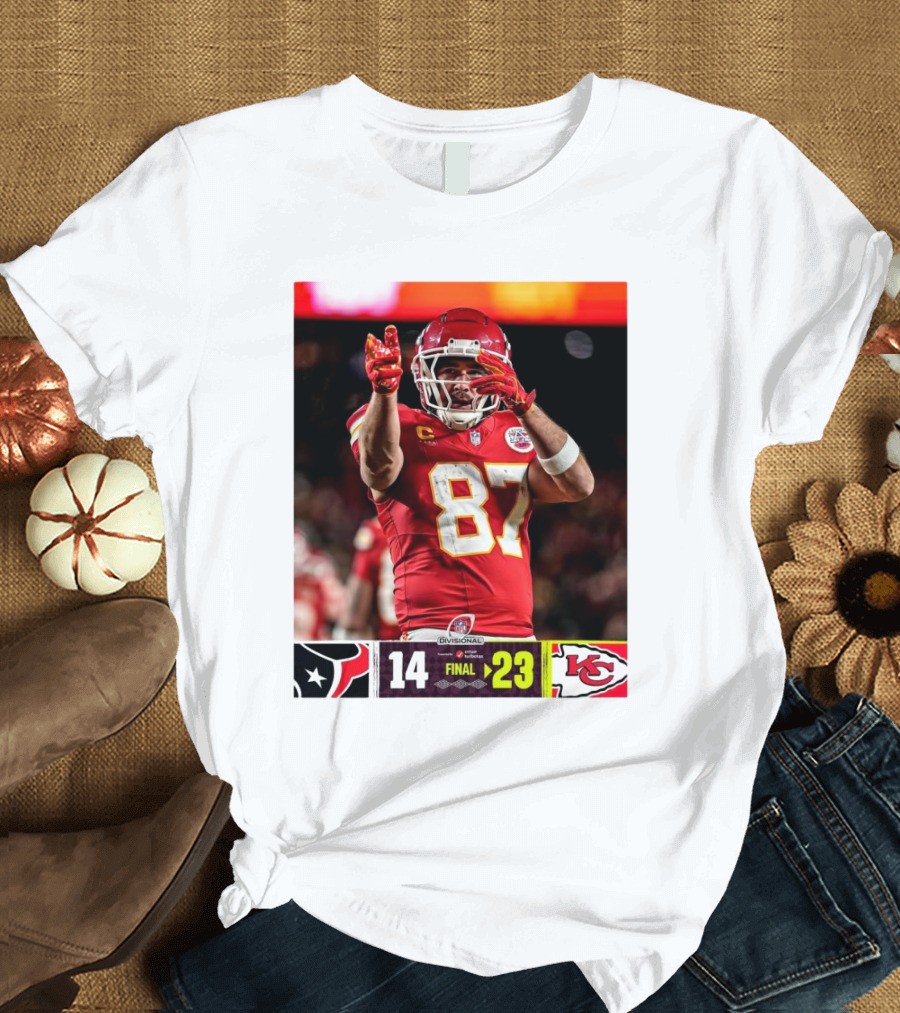 Kansas City Chiefs Defeat Houston Texans 23-14 NFL Divisional Victory T-Shirt