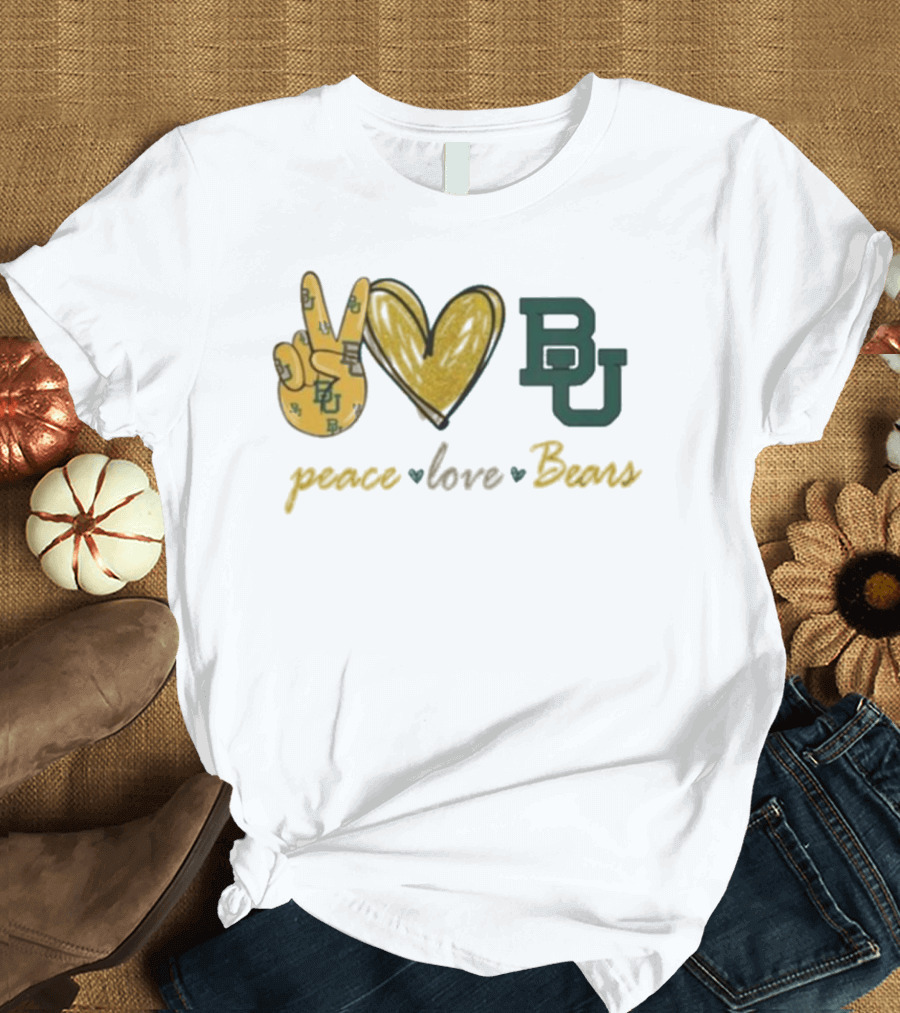 Peace Love BU Bears T-Shirt